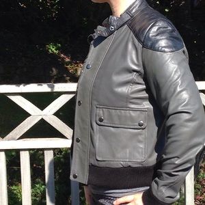 Kenna-T leather bomber jacket